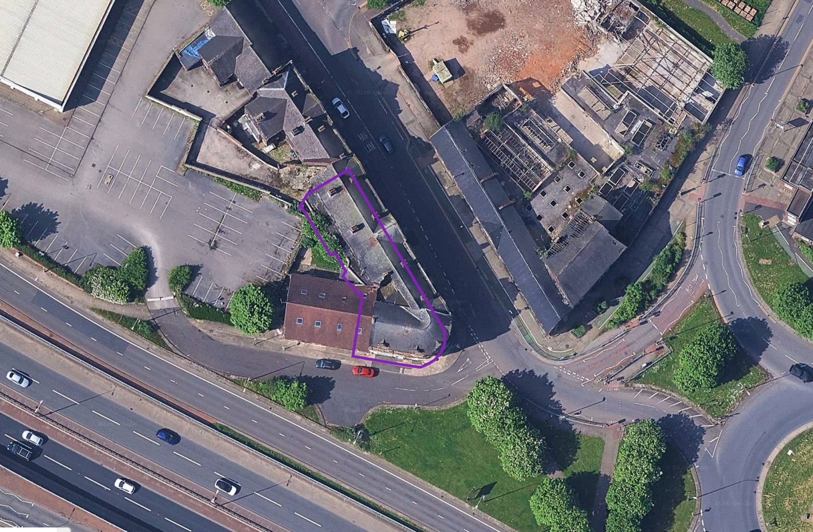 Aerial view of Dresdon House, Stoke-on-Trent project site